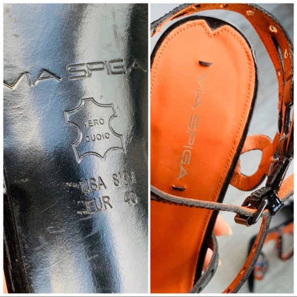 Via Spiga Patent Leather Strapped Sandals Heels - Picture 7 of 9